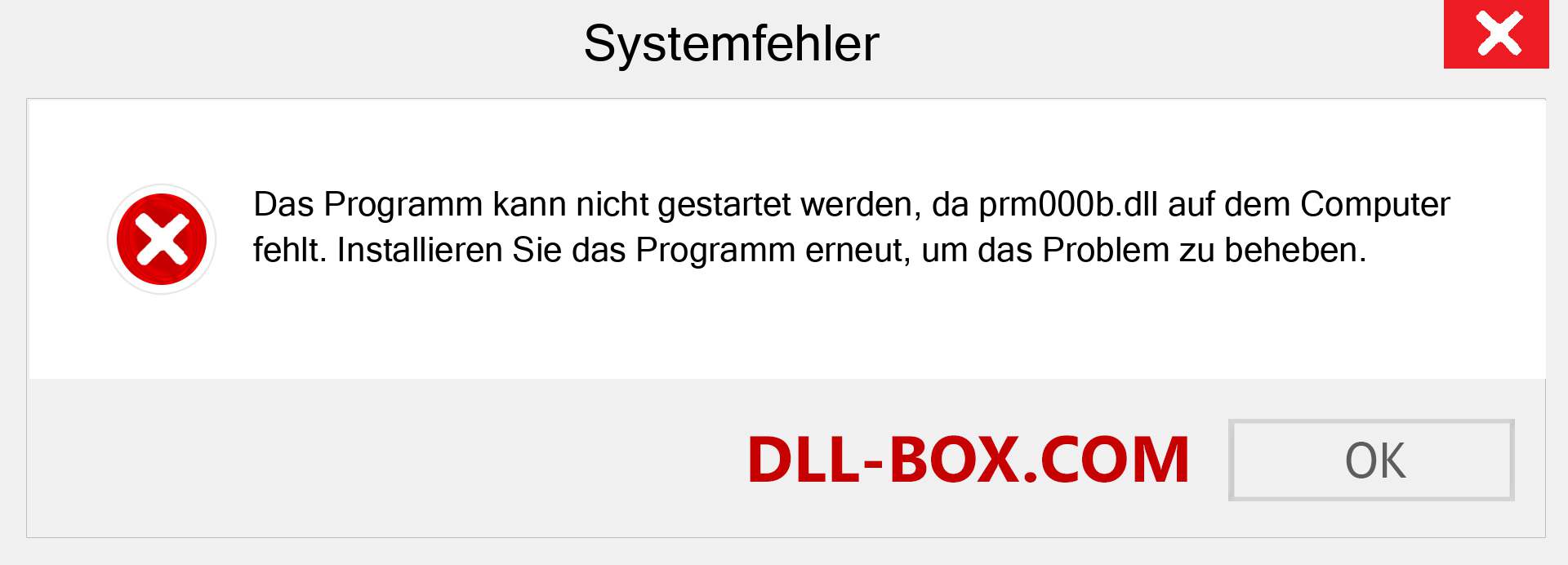 prm000b.dll-Datei fehlt?. Download für Windows 7, 8, 10 - Fix prm000b dll Missing Error unter Windows, Fotos, Bildern