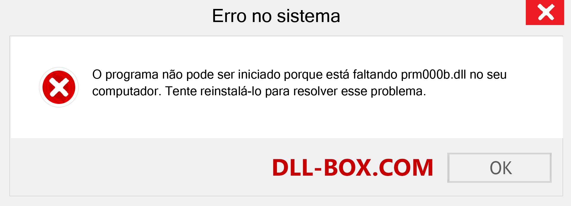 Arquivo prm000b.dll ausente ?. Download para Windows 7, 8, 10 - Correção de erro ausente prm000b dll no Windows, fotos, imagens